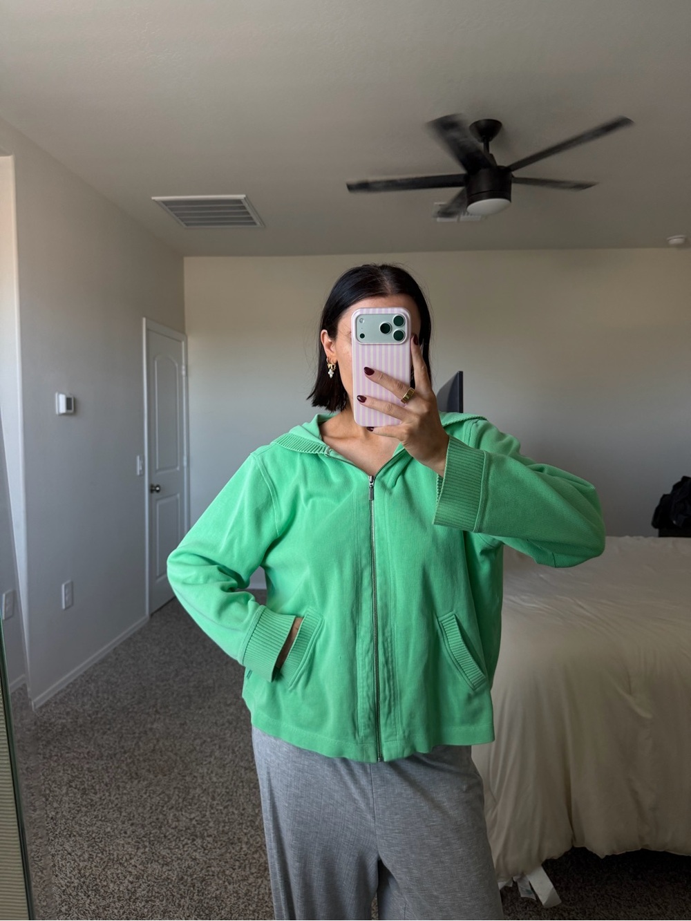 Vintage Green Liz Claiborne zip up sweater
